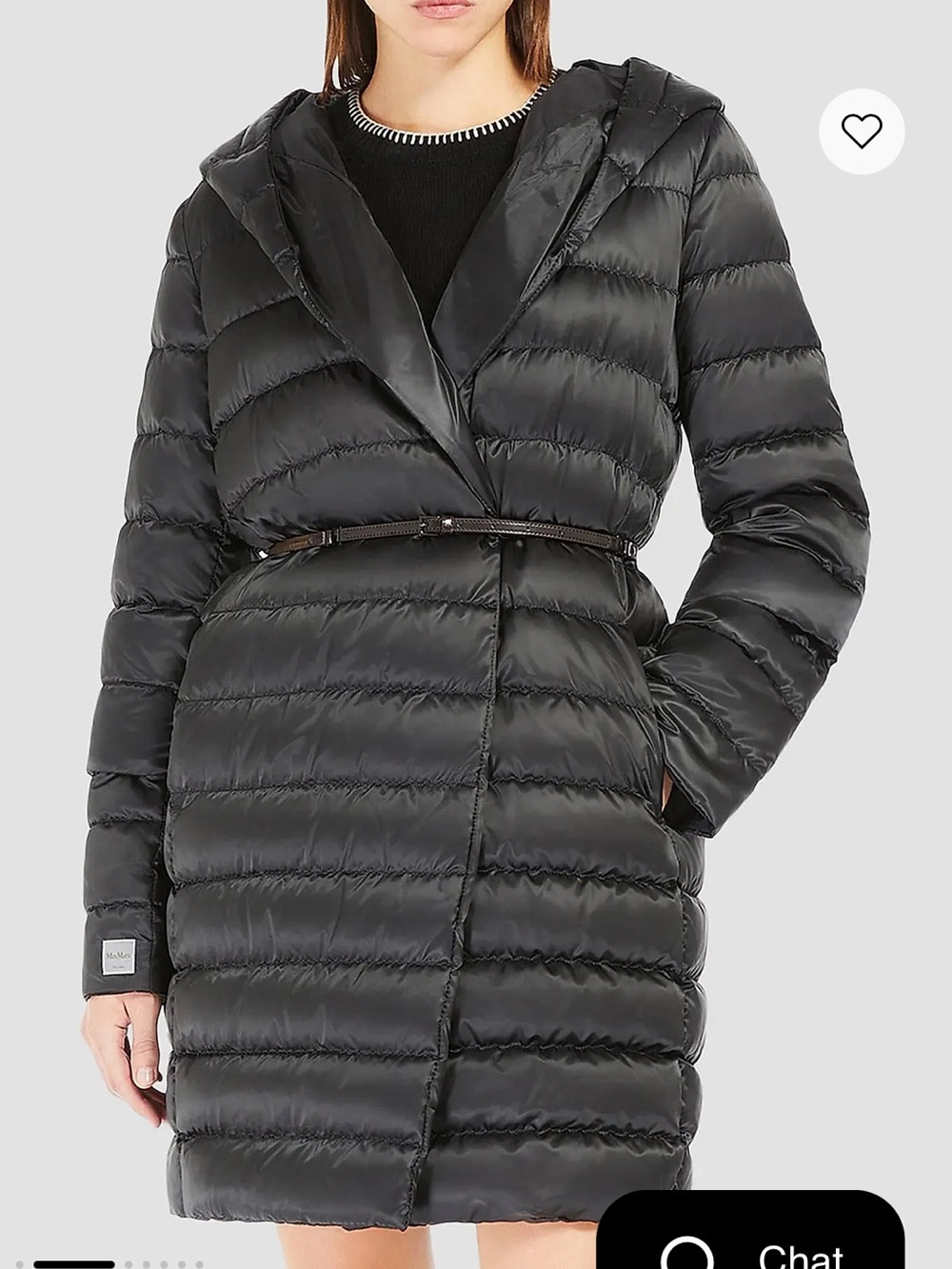 MaxMara The Cube Reversible Down Jacket Women’s 6 Water Repellent Satin Black